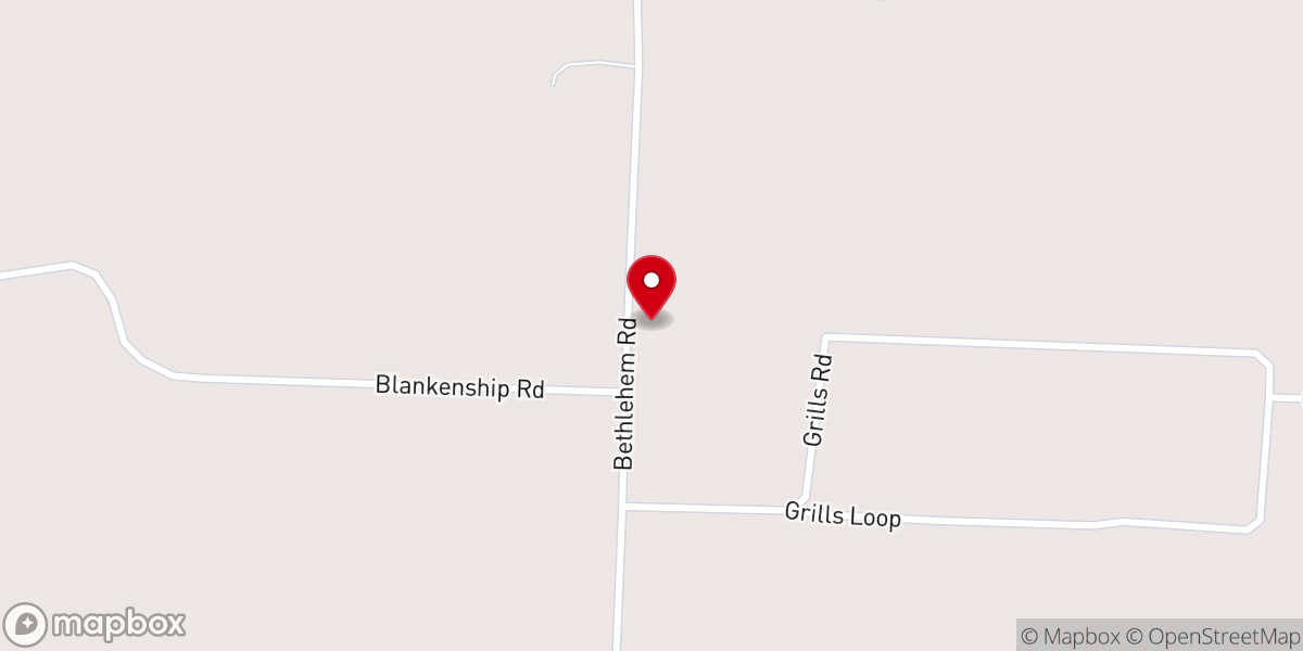 Map showing location of New Bethlehem Church