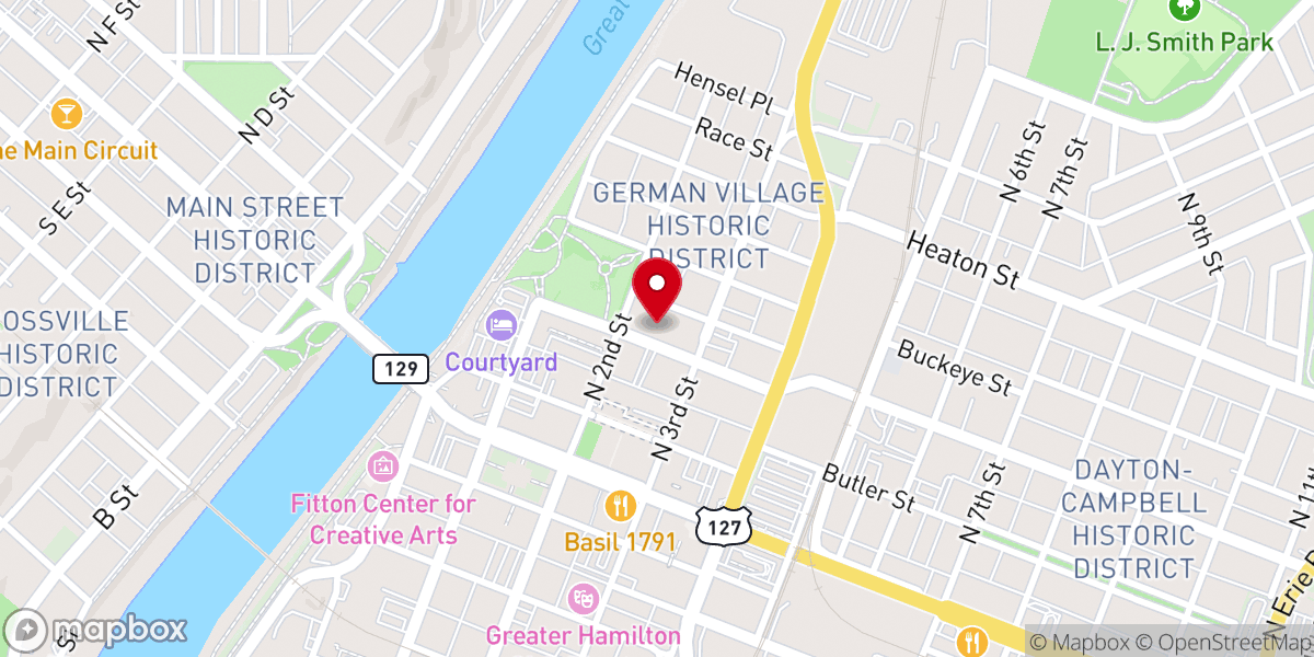 Map showing location of St. Julie Billiart Parish