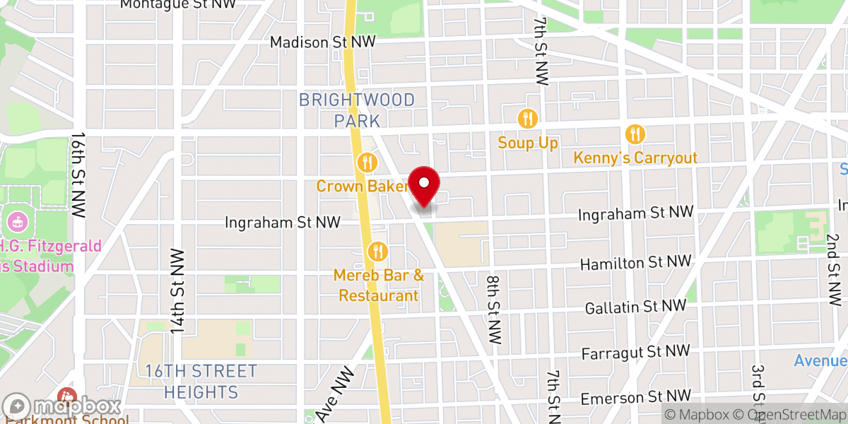 Map showing location of Gideon Baptist Church