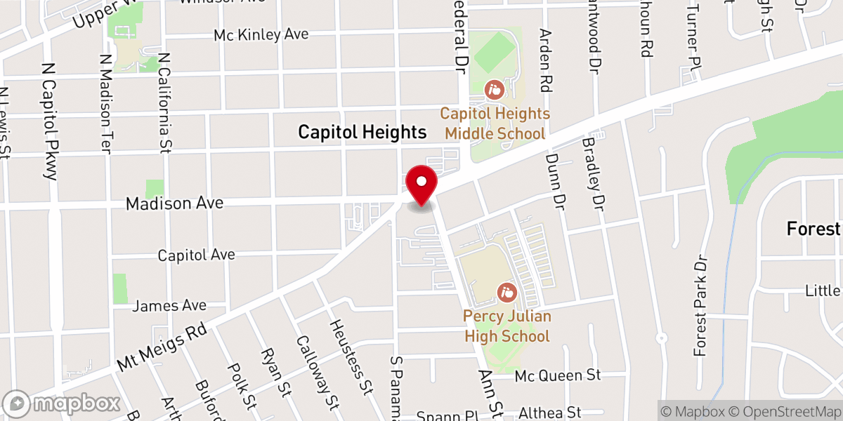 Map showing location of Capitol Heights Baptist Church