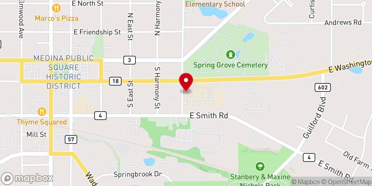 Map showing location of Diocese of Cleveland Inc