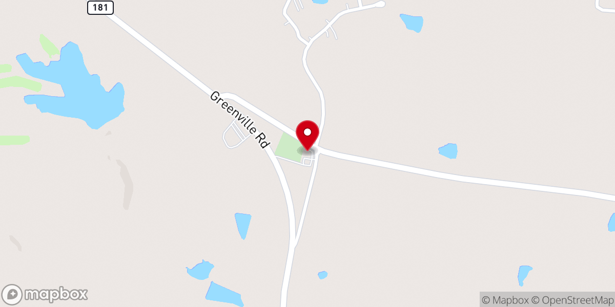 Map showing location of Woodland Baptist Church