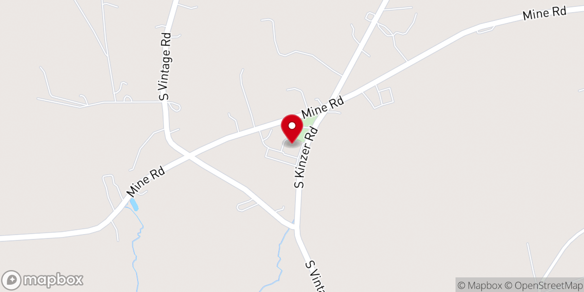 Map showing location of Calvary Monument Bible Church