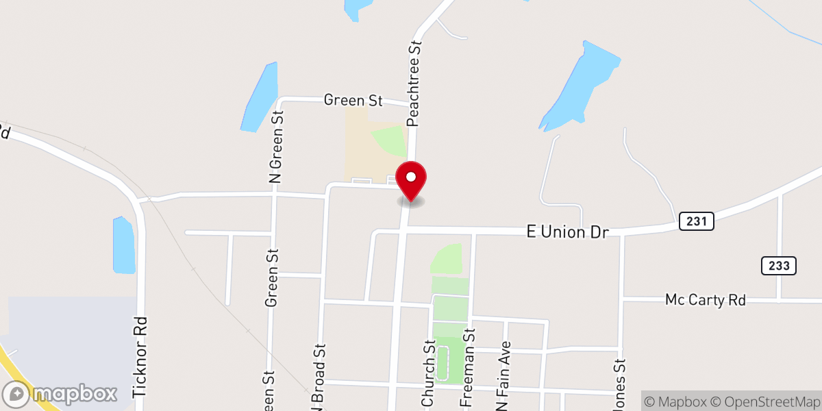 Map showing location of Bailey Chapel African Methodist Episcopal Church