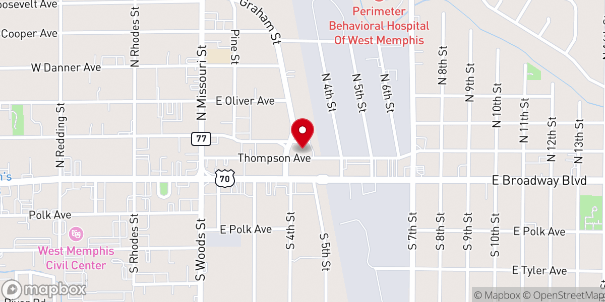 Map showing location of Interceding Christian Center