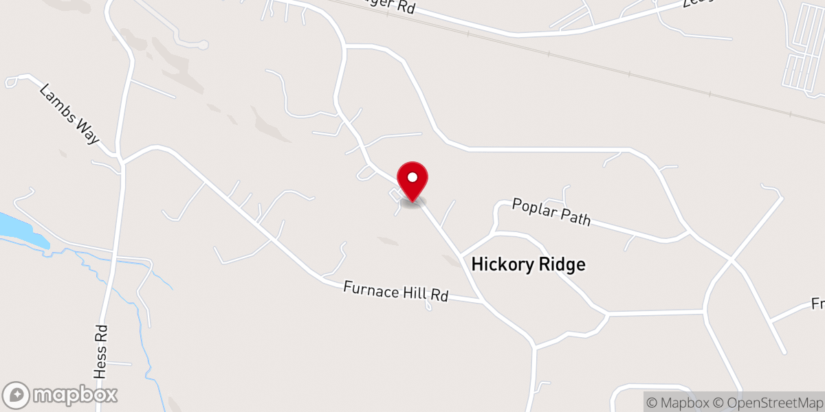Map showing location of Cedar Hill Community Church
