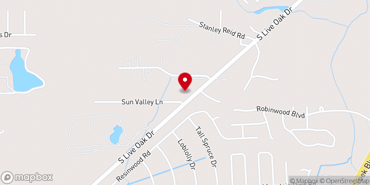 Map showing location of Rock Hill Baptist Church