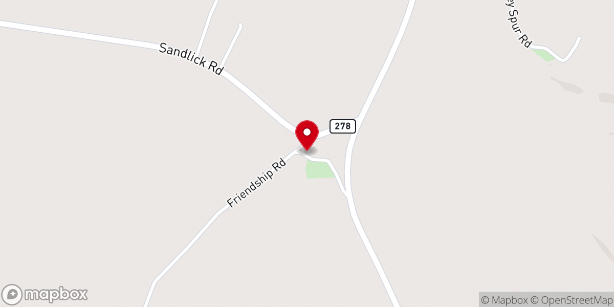 Map showing location of Crossroads Church
