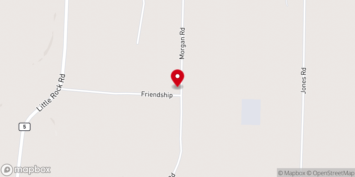 Map showing location of Friendship Free Will Baptist