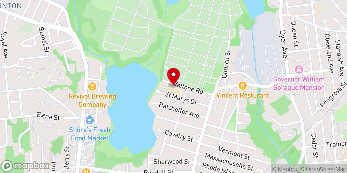 Map showing location of St. Mary's Parish Center