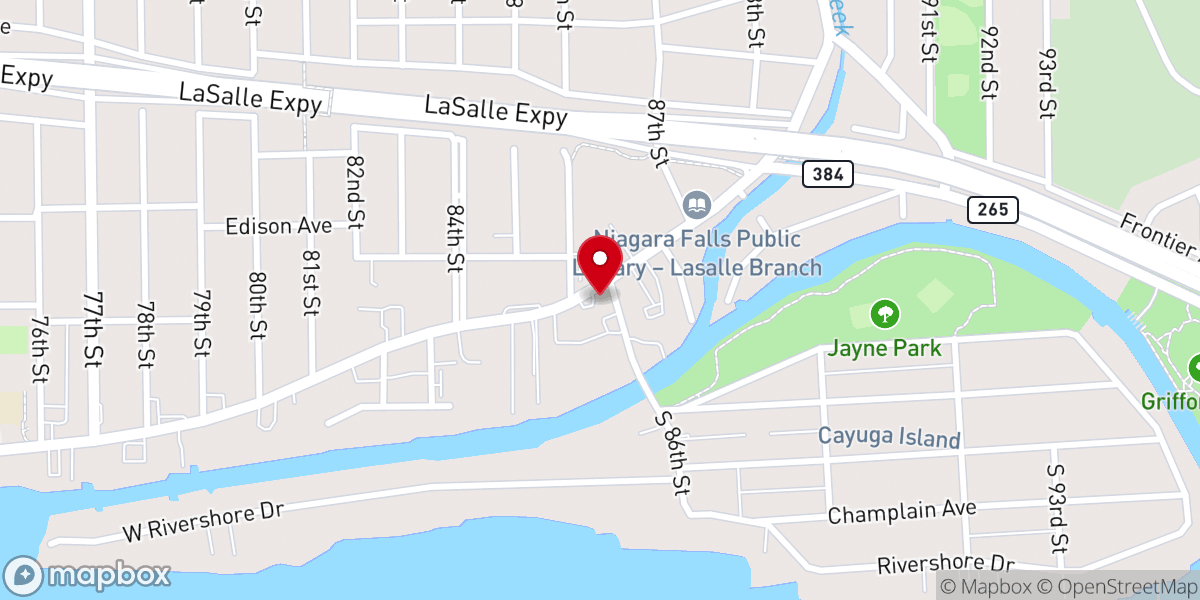 Map showing location of St. John de LaSalle Church
