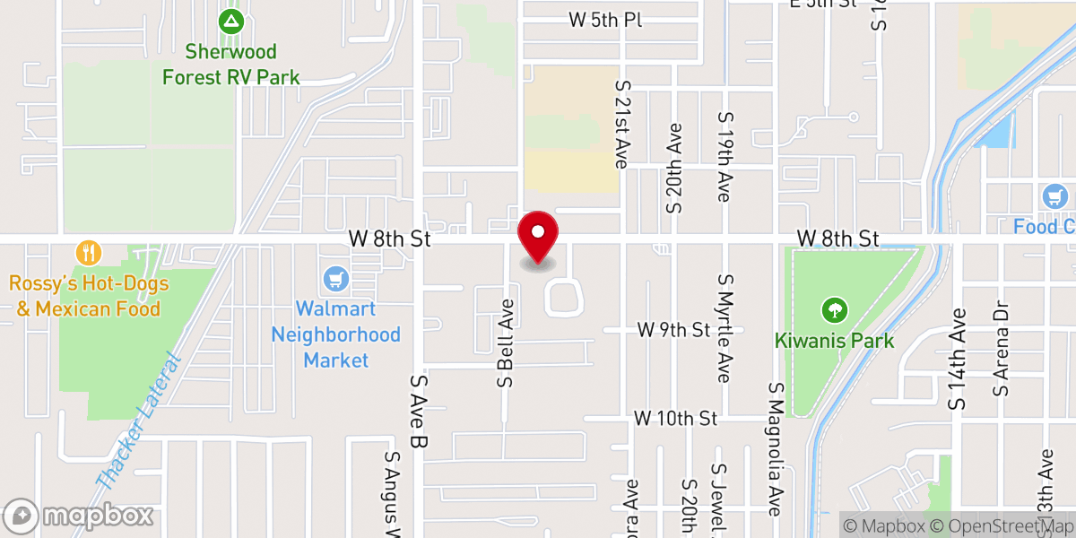 Map showing location of Valley Church of Christ