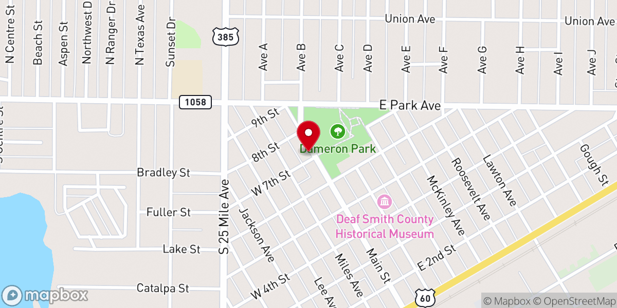 Map showing location of Deaf Smith County Chamber of Commerce