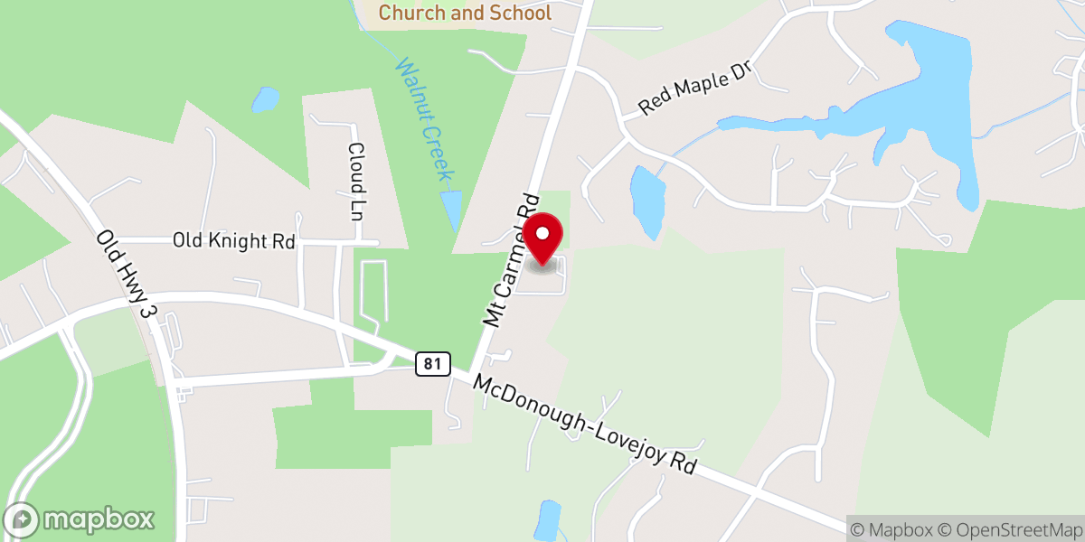 Map showing location of Liberty Hill Baptist Church