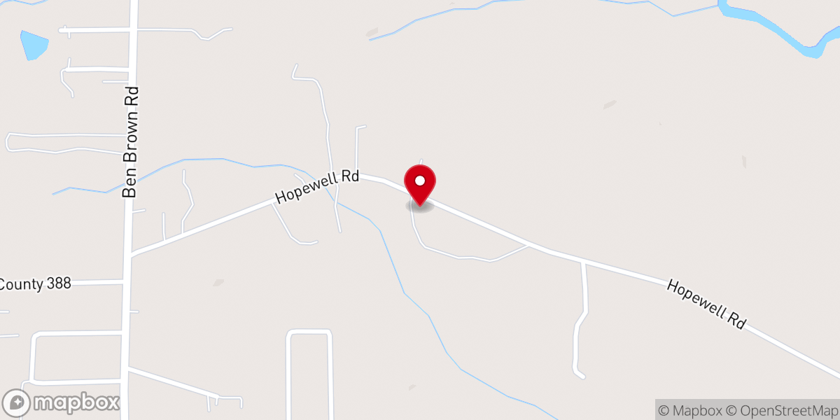Map showing location of Hopewell Methodist Church