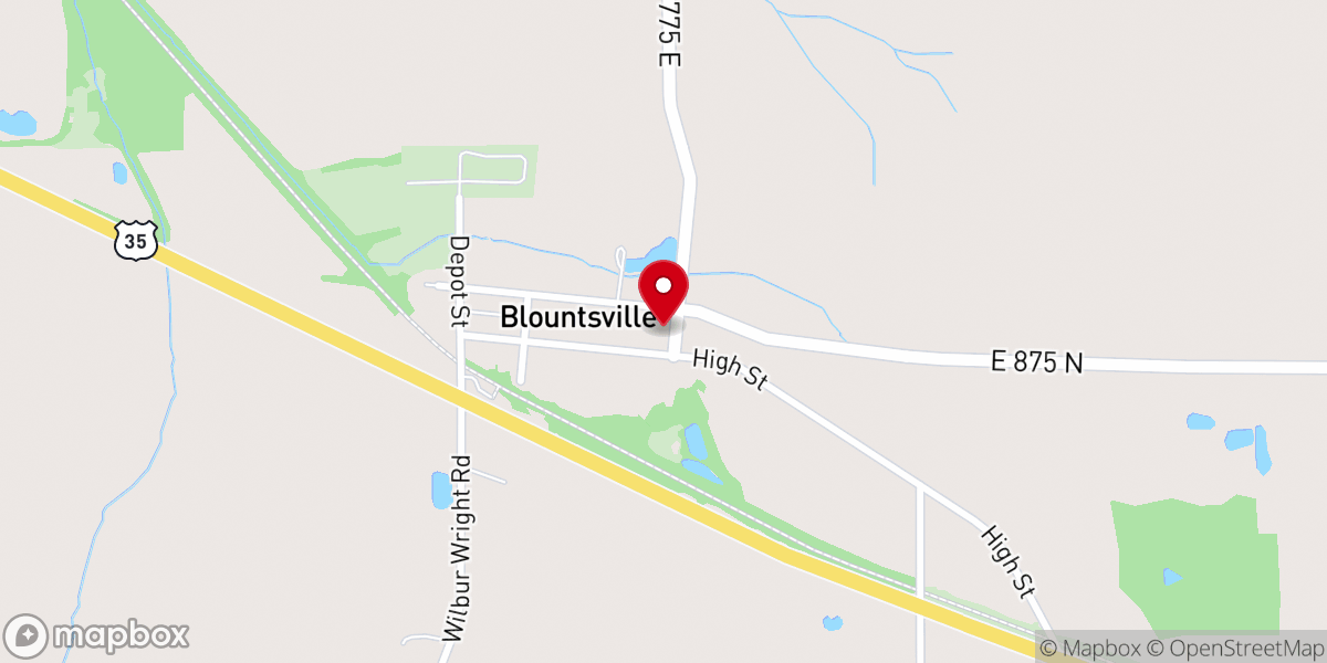 Map showing location of Blountsille Congregational Christian Church