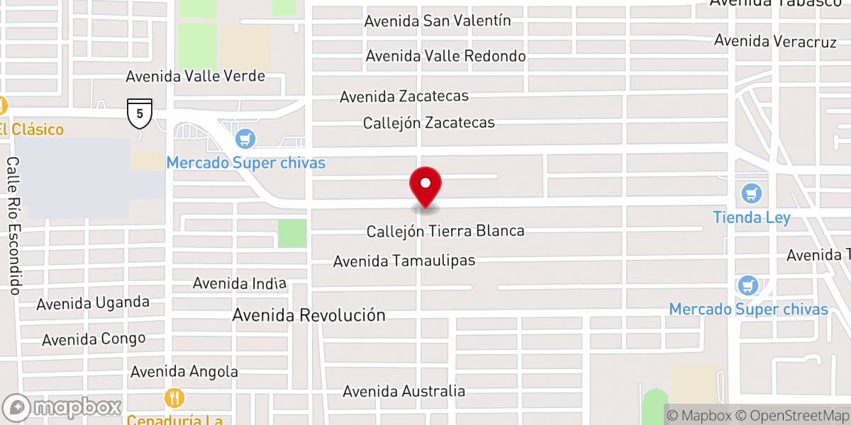 Map showing location of Parroquia Nuestra Señora de Guadalupe