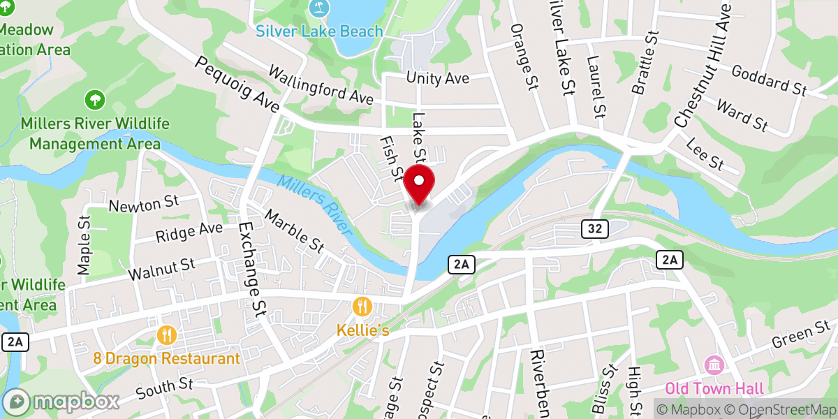Map showing location of North Quabbin Bible Church