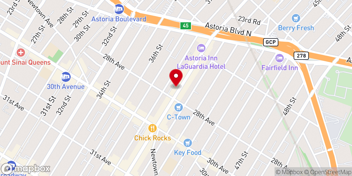 Map showing location of Astoria Food Pantry