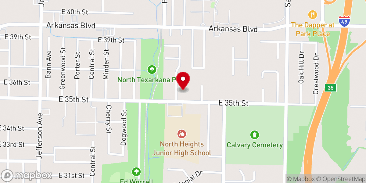 Map showing location of Central Baptist Church