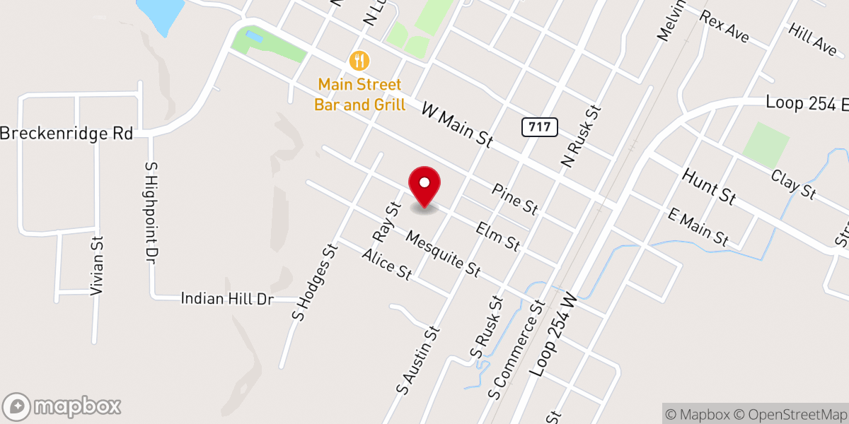 Map showing location of First United Methodist Church of Ranger