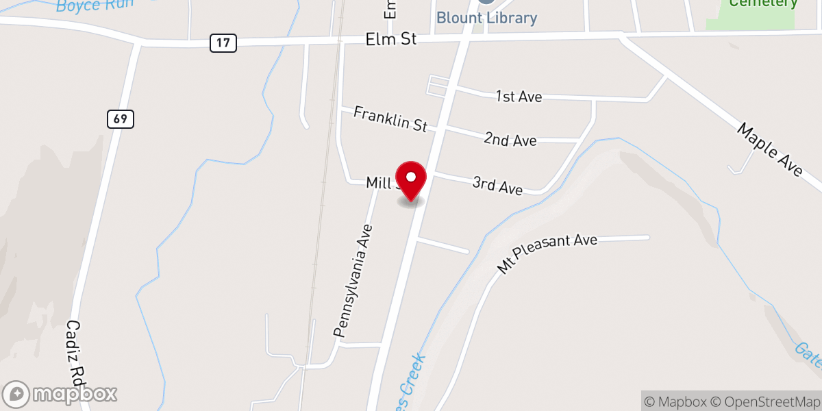 Map showing location of Greater Works Church