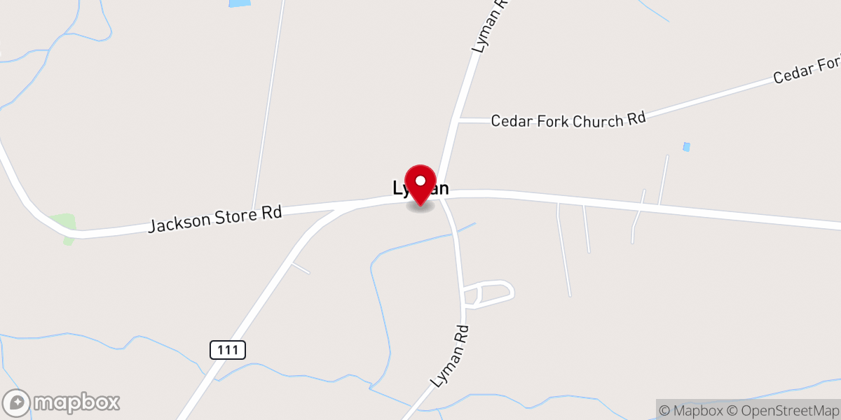 Map showing location of Muddy Creek P Baptist Church