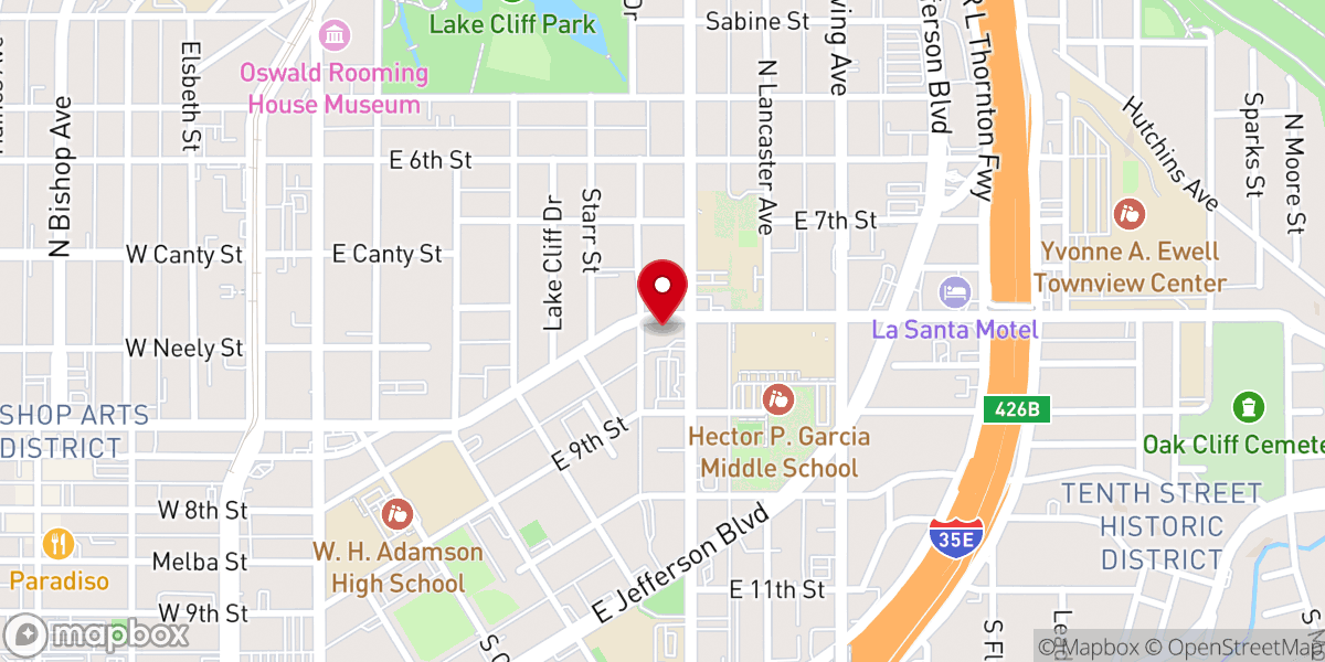 Map showing location of Blessed Sacrament Catholic Church