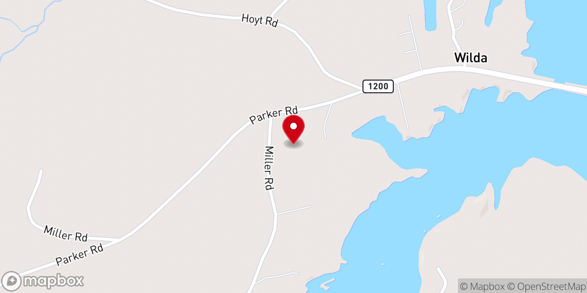 Map showing location of Hemphill Star Church