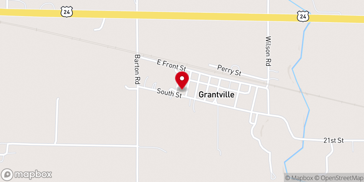 Map showing location of Grantville United Methodist