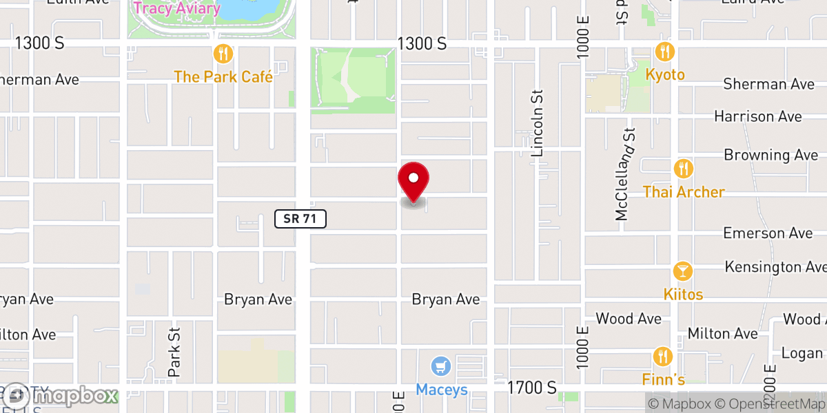 Map showing location of Hawthorne Meetinghouse (LDS)