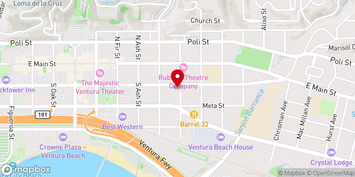 Map showing location of Ventura Center-Spiritual Living
