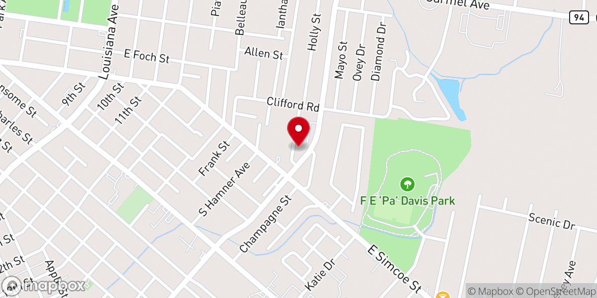 Map showing location of Progressive Baptist Church