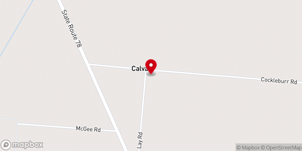 Map showing location of Calvary Chapel Baptist Church