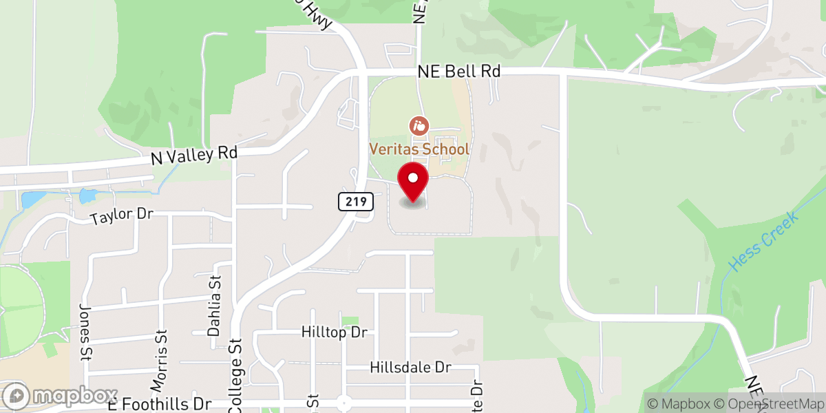 Map showing location of North Valley Friends Church