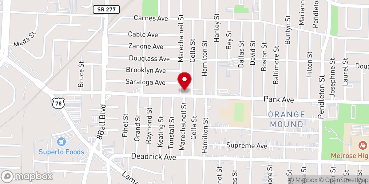 Map showing location of Mount Pisgah Christian Methodist Episcopal Church