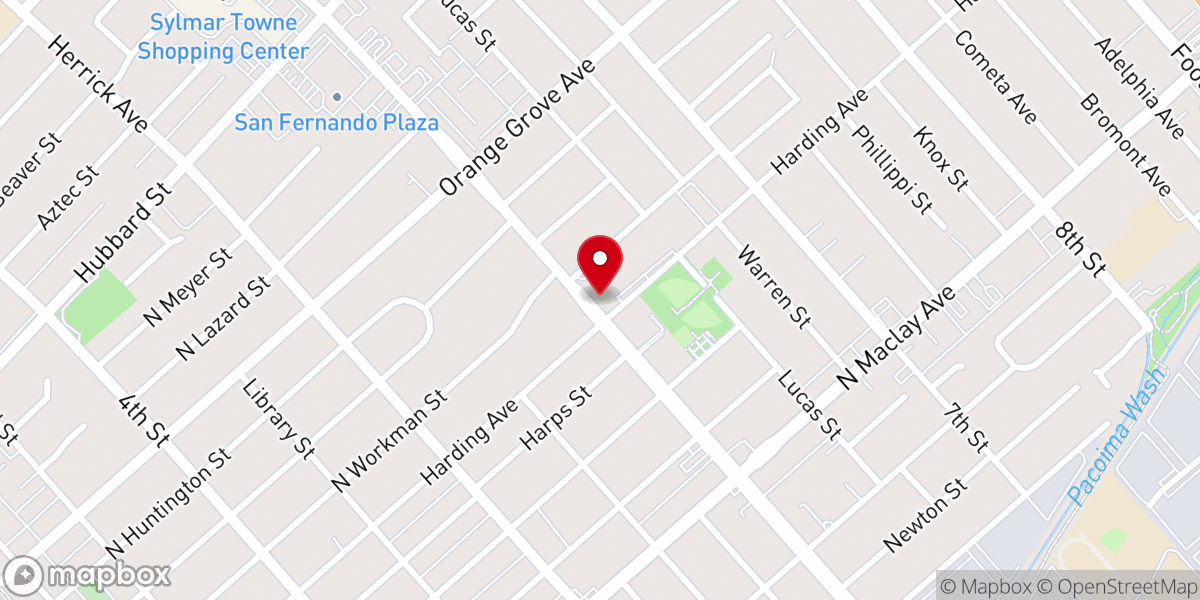 Map showing location of First United Methodist Church of San Fernando