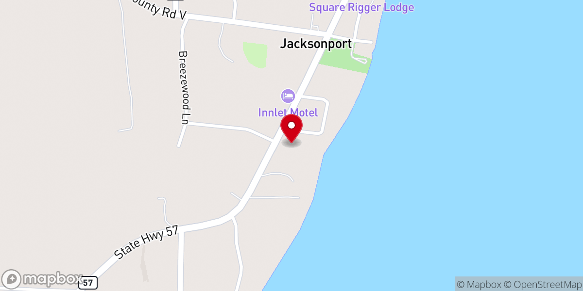 Map showing location of Stella Maris Catholic Church - Jacksonport