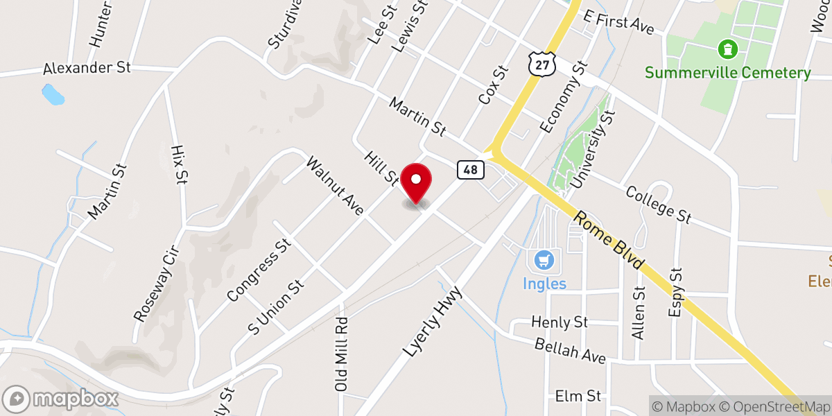 Map showing location of South Commerce Church of Christ