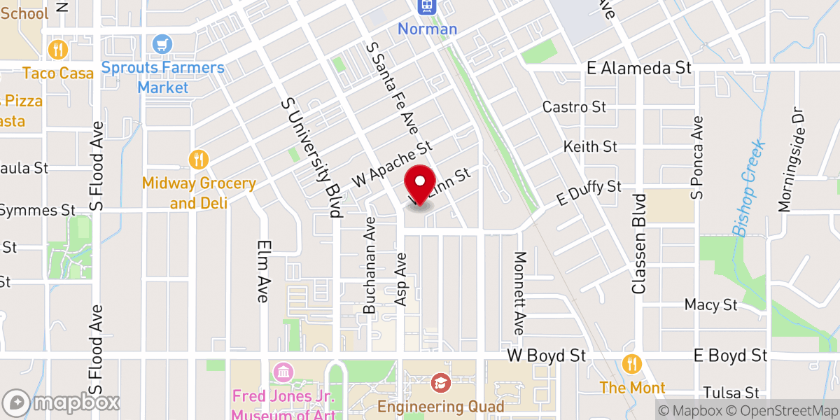 Map showing location of St. John's Episcopal Church