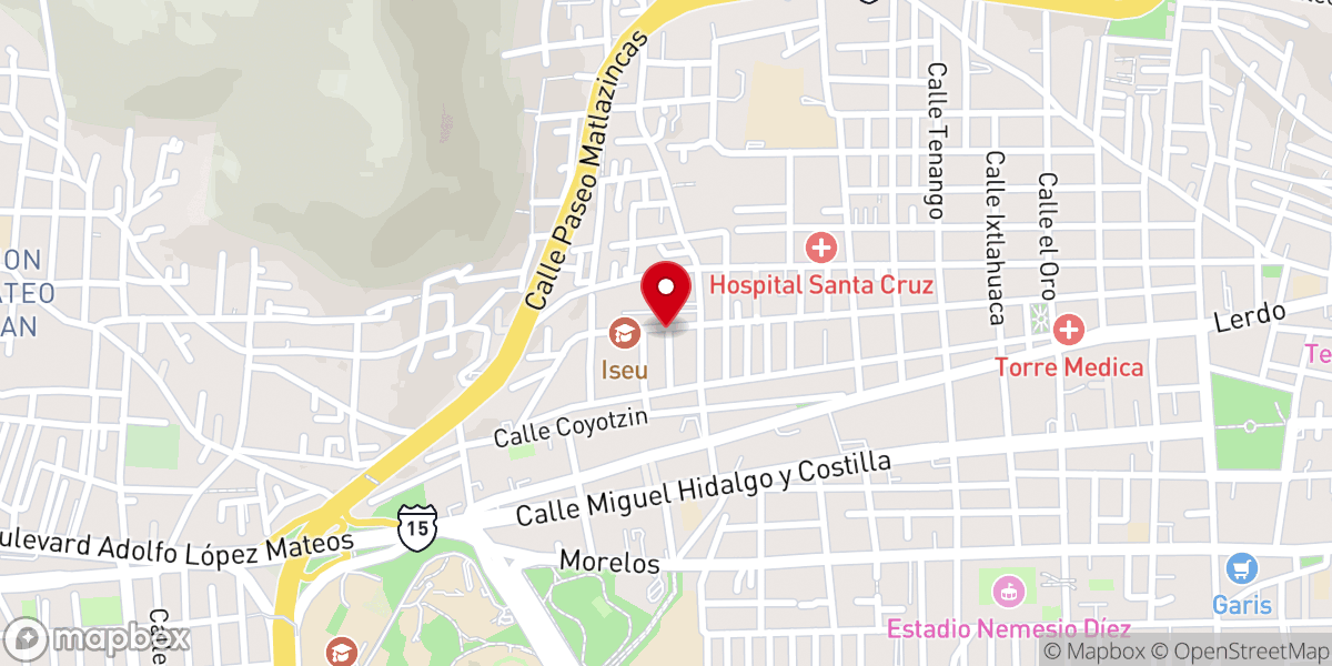 Map showing location of Templo Evangélico Pentecostés Salem MIEPI