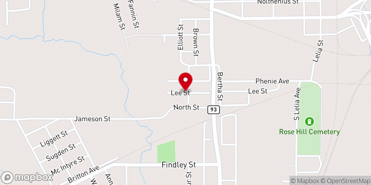Map showing location of Sunset Church of God in Christ