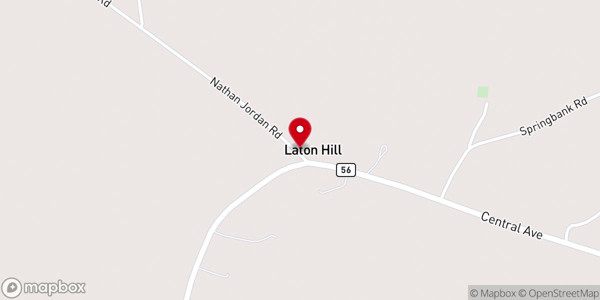 Map showing location of Laton Hill Baptist Church