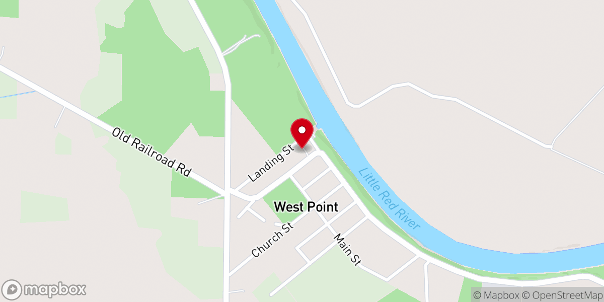 Map showing location of West Point Church of Christ