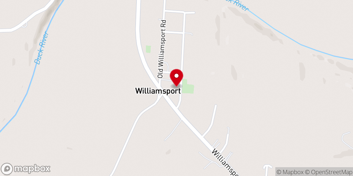 Map showing location of Williamsport Methodist Church