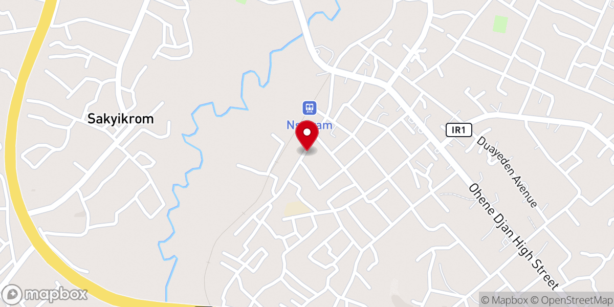 Map showing location of E. P. Church, Ghana - Nsawam DHQ