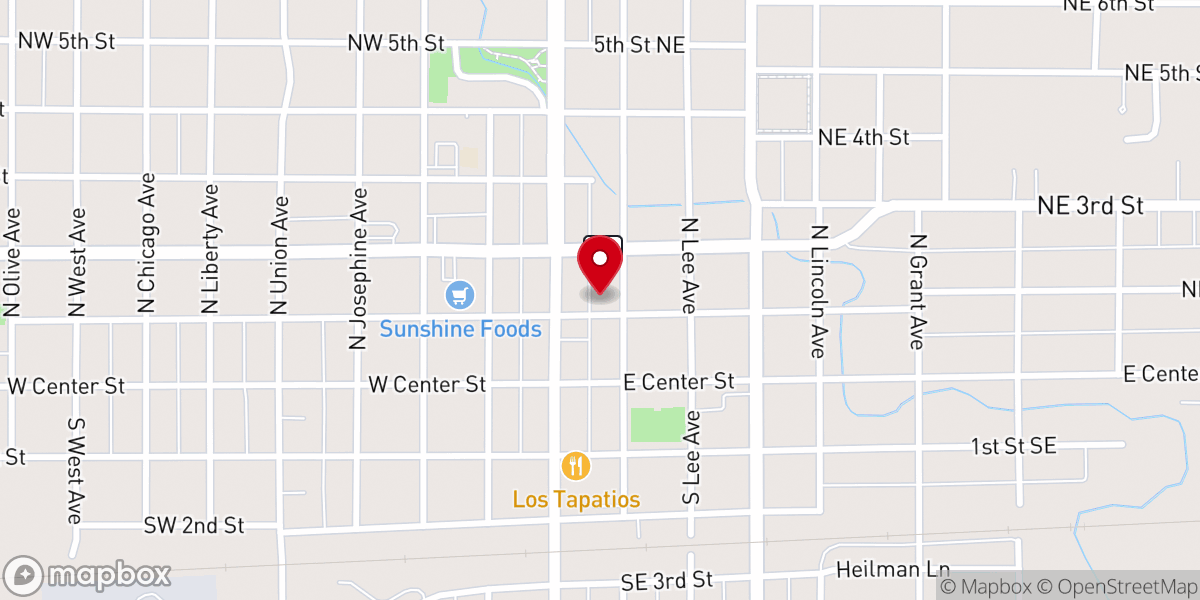 Map showing location of Trinity Lutheran Church