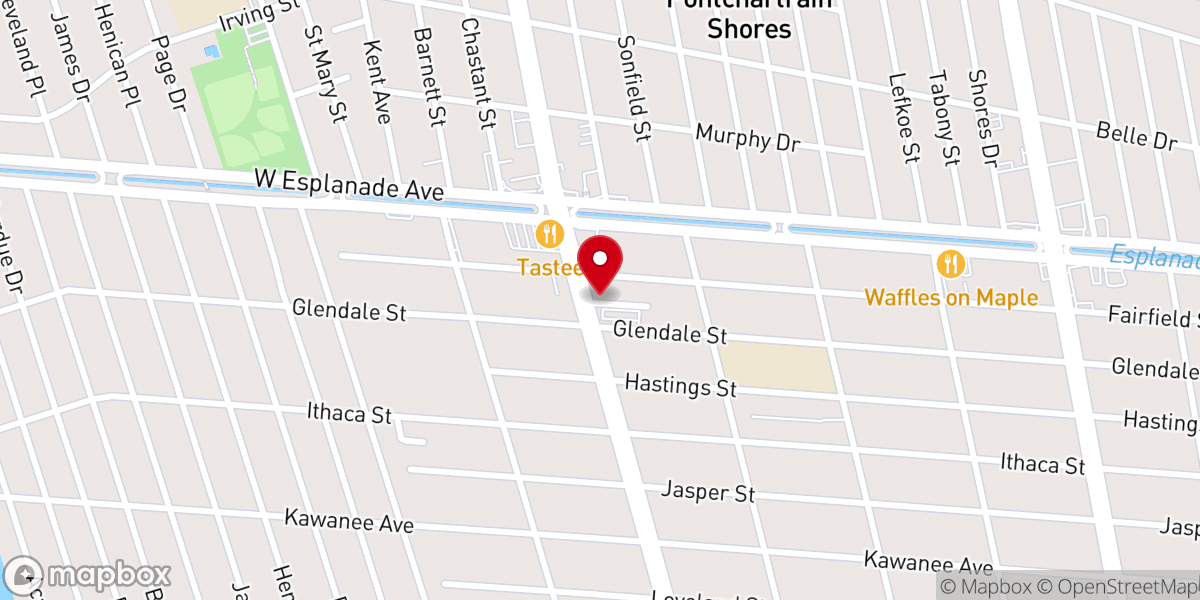 Map showing location of John Calvin Presbyterian Church