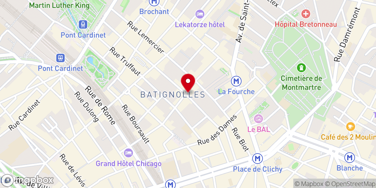 Map showing location of Calvary Chapel Paris
