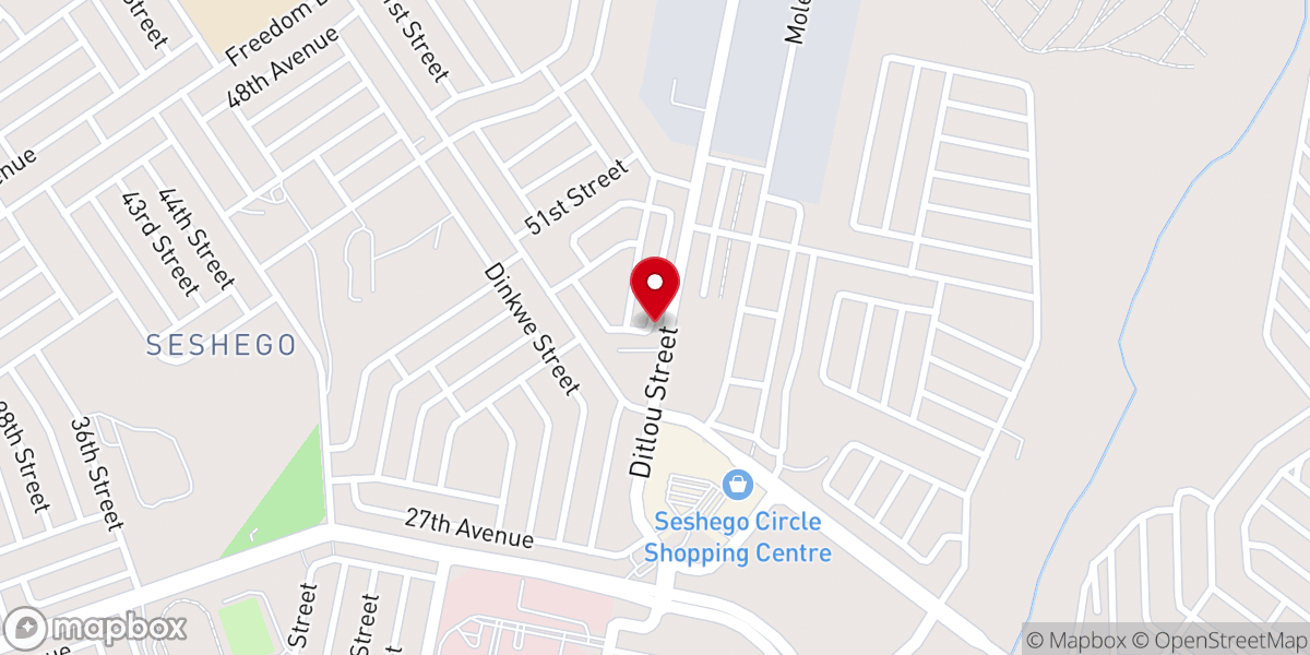 Map showing location of St John Apostolic faith mission zone 2